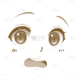 卡通画-面部表情元素-惊讶