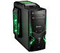 电脑机箱| ADVANCE猎人X PC机塔式机箱黑色与绿色LED |英国Pixmania