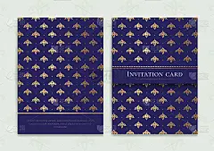 豪华邀请卡设计与矢量佩斯利图案。古董装饰模板。可用于背景和壁纸。优雅和经典的矢量元素伟大的装饰。