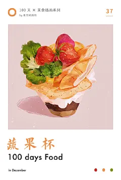 甜点美食~甜入人心~治愈人心~ #插画分享# ‖via.@负空间的鸟- ​​​​