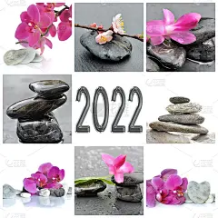 2022年贺卡-概念幸福和禅意