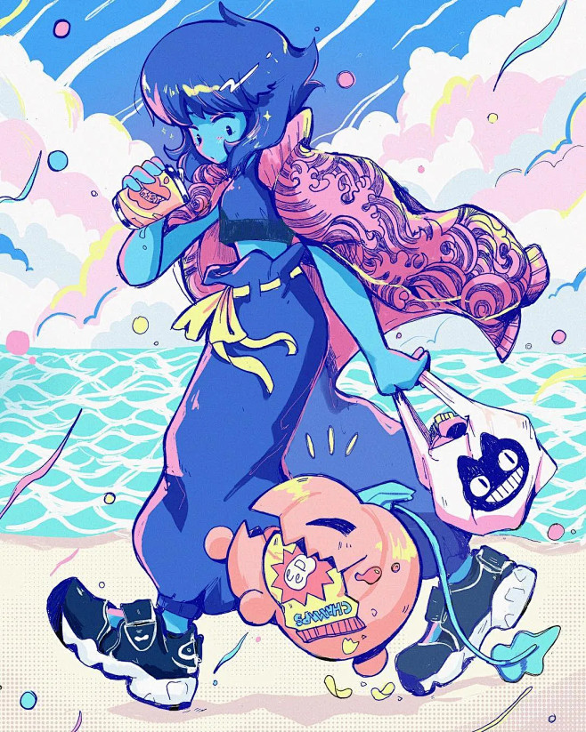 插画｜甜女孩 爱球鞋