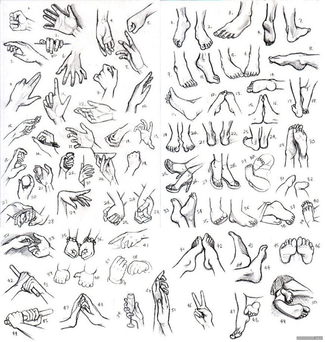 百家人体结构画法 之 脚部-足部动作 [...