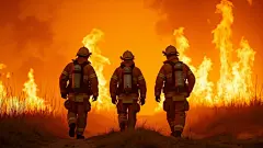 扑火素材火灾消防员元素救火灭火