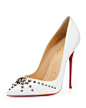 Christian Louboutin Door Knock Leather Red Sole Pump, White - Neiman Marcus