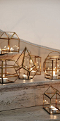 Create a unique miniature world, candle display feature or living art with our Gold & Glass Mini Glass House Terrarium, an ornamental piece combining brass, glass and mirror in a quirky glass house design. Lanterns| lighting| romantic lighting| lighti
