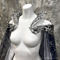 Fantasy Starry Collar Cloak ~ Wicca Cape Witch Outfit Celestial Bridal Elven Gothic Pagan Medieval Dress Cape ~ Venice Carnival Ball Costume : This listing is for the navy blue starry cape with beautiful plastic silver collar. It’s not 3D printing. The co