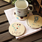 【49包邮】latte优雅复古zakka风陶瓷杯垫 隔热杯垫 创意杯垫的图片