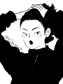 黑白人物速写练习插画创作习作ASUD - 原创作品 -  -11