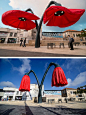 HQ Architects have designed a set of giant flowers that bloom and react to pedestrians and transportation.: 