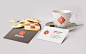 Business Card And Coffee Cup Scene Mockup PSD :  