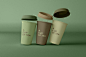 Premium PSD  Close up on coffee cups mockup