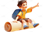 开学季x系列软3D人物通用元素素材