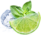 冰块柠檬薄荷叶夏季清爽装饰