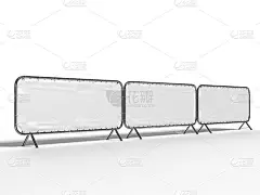 空白人群屏障和横幅商标或活动的封面。3 d渲染插图。