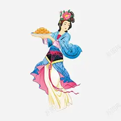 嫦娥高清素材 中秋素材 嫦娥 手绘 月饼 免抠png 设计图片 免费下载