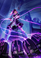 Blizzcon Sombra Key Art, John Polidora : Well, I can officially claim that yes, I DID in fact paint this, and yes, it IS Sombra. Happy Blizzcon everybody.  ;)