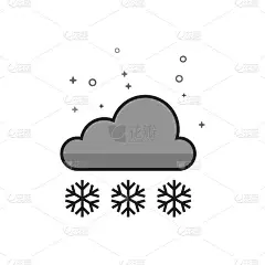 平坦的灰度图标-天气阴雪