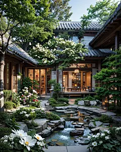 中式小院景观 农家 古风场景参考-花瓣网