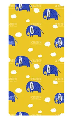 可爱 小象 卡通 云朵 彩色   - 源文件下载【酷图网】可爱,小象,卡通,云朵,彩色,