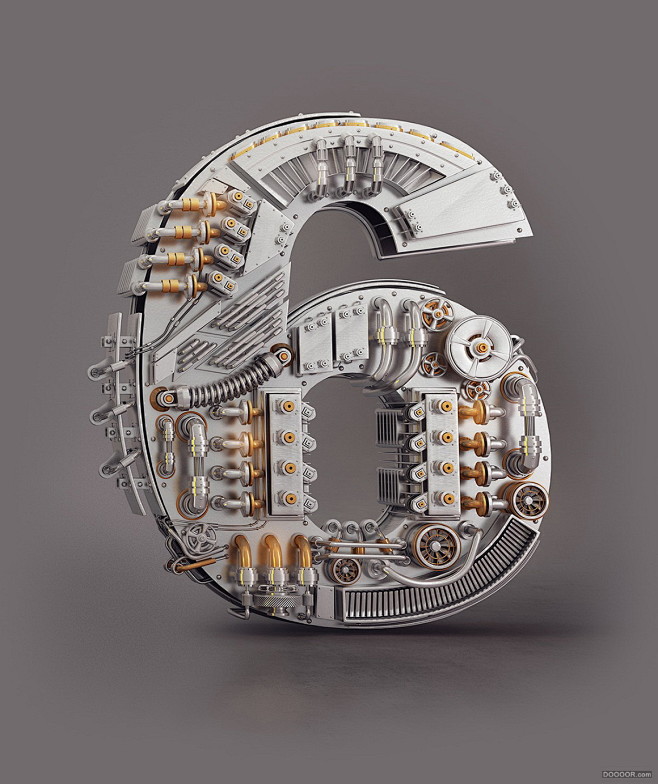 Mohamed Reda工业3D字体设计...