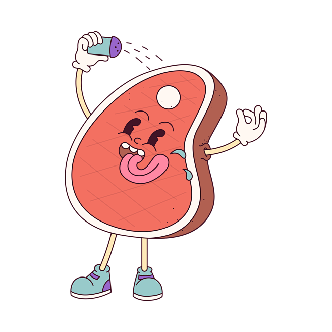 retro bacon and eggs show heartdashu555