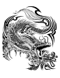 龙卡通神话传说形象动物麒麟龙素描线稿写生青龙传统祥纹矢量素材-淘宝网