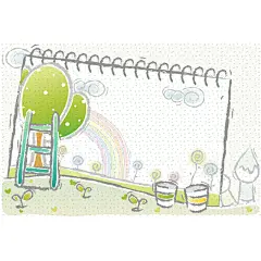 水彩学习黑板报插画