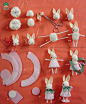 羊毛毡子做成的小兔子挂件可爱公仔DIY教程-
