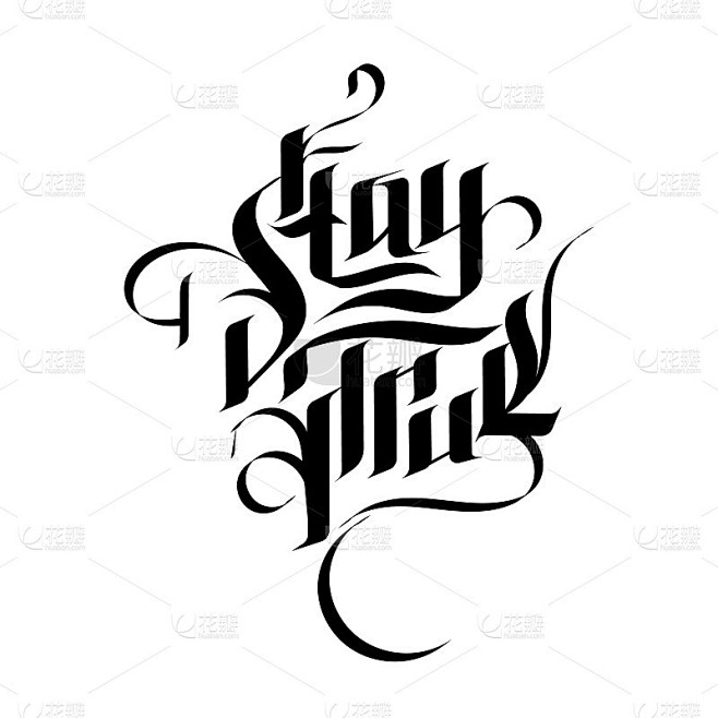 保持真实。矢量字母哥特式风格