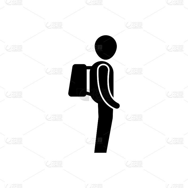 游客旅游图标(矢量插图)