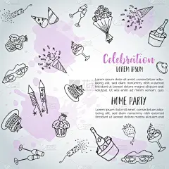 乱画,生日,背景聚焦,贺卡,事件,蛋糕,食品,传统节日,儿童,绘制