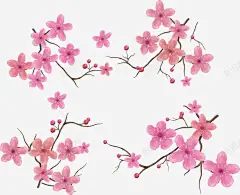 手绘粉色花朵装饰 页面网页 平面电商 创意素材