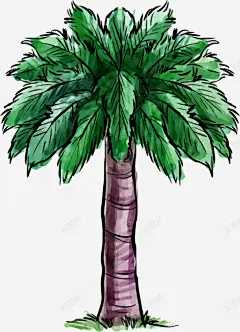 手绘水彩树椰子树元素矢量图 环保设计 矢量图 绿树 绿色 规划 透明图 免抠png 设计图片 免费下载 页面网页 平面电商 创意素材