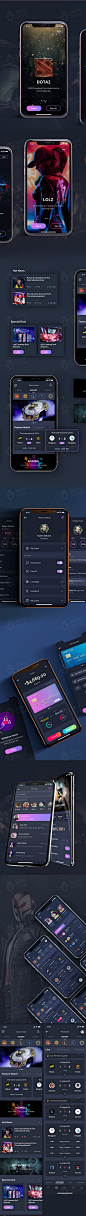 眼睛猴bettor App UI Kit 炫酷游戏社交APP用户界面设计模板素材