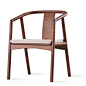 新中式椅子实木禅意茶椅圈椅三件套饭店包厢扶手餐厅现代中式餐椅-淘宝网