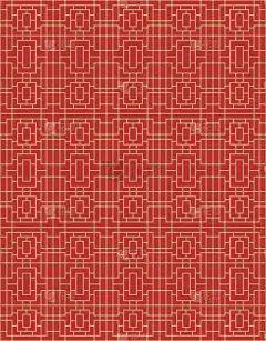 金色无缝中式窗饰正方形几何线条图案背景。