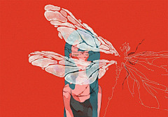 花逝逝采集到扁平化插画丰富色彩