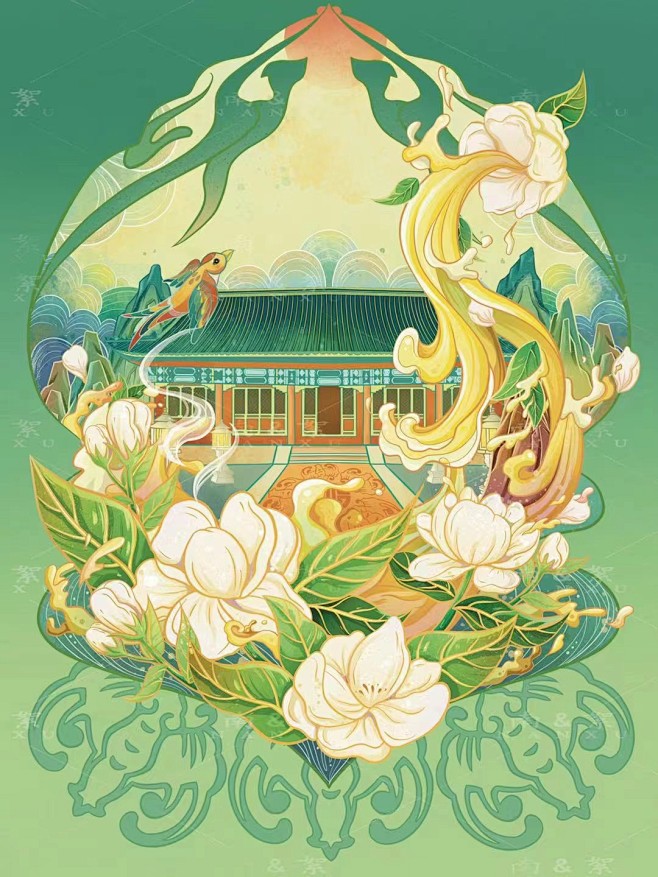 茉莉花茶瓶贴设计-古田路9号-品牌创意/...