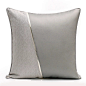 兿品|灰色银色斜拼接方枕|样板房家用现代新中式风格抱枕澜品-淘宝网