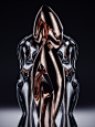 Female Form I. : Sculptured depicture of a female body in stylized reduced and abstractized forms. 