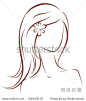 Vector illustration of woman's silhouette with long hair