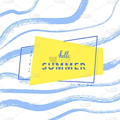 你好,夏天的名片。矢量插图。