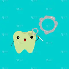 牙齿卡通人物因吸烟而变黑