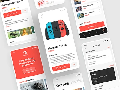 Nintendo Switch Store产品页面移动ui界面用户界面应用程序设计应用程序移动应用程序gamestore store任天堂游戏 ...