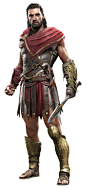 Alexios was a Spartan man. As a child, Alexios was presented with the broken Spear of Leonidas, an Isu weapon, as an heirloom by their mother. Because of his prestigious lineage, great hopes were placed upon him to live up to the strength and valor of Leo