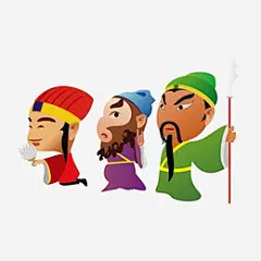 卡通可爱的三国人物插画张飞关羽