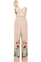 Johanna Ortiz - Marmara one-shoulder ruffled printed silk jumpsuit : Multicolored silk  Concealed hook and zip fastening at side  100% silk  Dry clean  ImportedSmall to size. See Size & Fit notes.