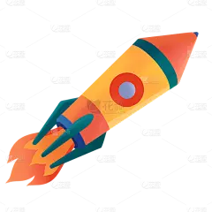 手绘风教育培训人物插画贴纸-火箭