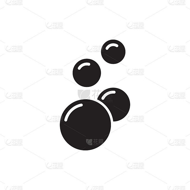水泡泡图标，泡泡图标在时尚的平面风格